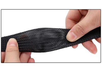 China luva resistente ao calor do fio de 15mm, preto Sleeving trançado expansível para a gestão do cabo à venda