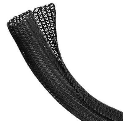 China Black PA6 PA66 PPS Self Closing Braided Wire Wrap PET Sleeving for sale