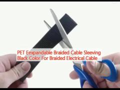 PET Eexpandable Braided Cable Sleeving Black Color For Braided Electrical Cable