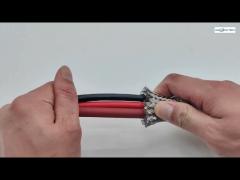 outside stainless steel braided sleeving protecting cable from rodents / mechanical damage