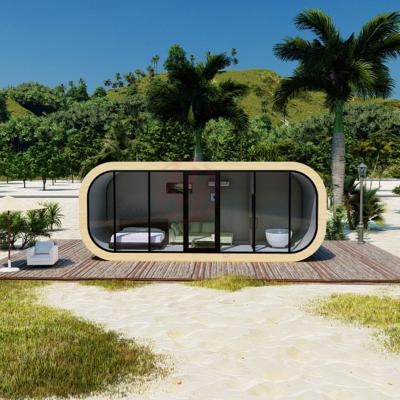 China Casas de contenedores prefabricadas de diseño moderno Apple Cabin Office Pod OEM/ODM Remolque de grúa en venta