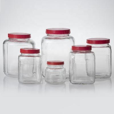 China Preserve Durable Glass Coffee Cookie Jar Coffee Food Storage Low Price Glass Jar With Screw Lid for sale