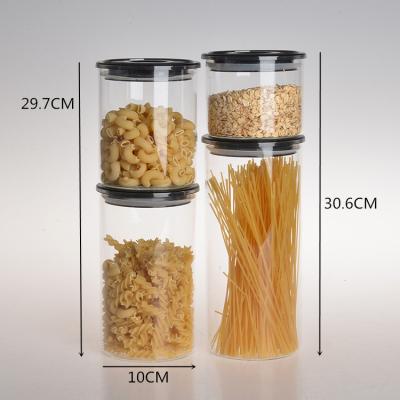 China High Grade High Borosilicate Glass Food Storage Containers Microwavable Storage Jar Glass Jar With Plastic Lid for sale