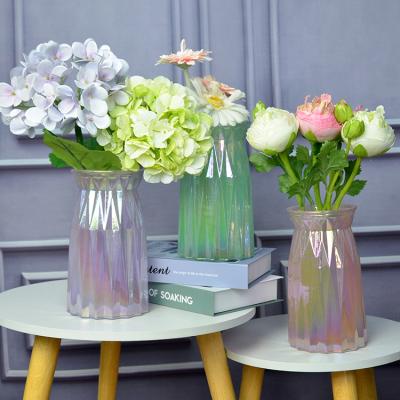 China Wholesale Customized American Style Color Flower Home Glass Vase Decorative Glass Vase for sale