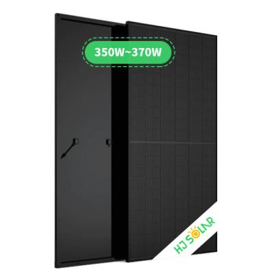 China Hot Selling Solar Power System Europe 350W 360W 370W Full Black Mono Half Cut A Grade Roof Solar Panel for sale