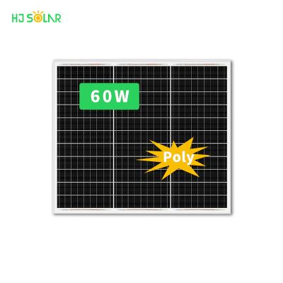 China Poly Solar System Street Light Solar Panel Solar Panels for 60W Poly PV Led Strip Bulb Lights Parking Lot Solar Modules for sale