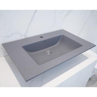 China Eco - Friendly Rectangular Solid Outdoor Bathroom Integrated Cabinet Basin Wash Sink for sale