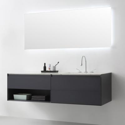 China Luxury High Quality Wall Mounted Bathroom Water Proof EU Marble Bathroom Cabinet Mirror LED Backlit for sale