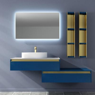 China Factory Sale Low Price Hotel Project Bathroom Furniture Water Proof Illuminated Hotel Bath Vanity Low Mirror Bathroom Cabinet for sale