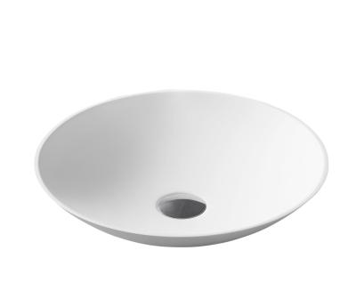 China Modern Solid Outdoor Cast Iron Countertop Basin Bathroom Round Artificial Stone Sink for sale