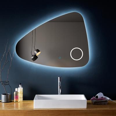 China Irregular Mirror Magnifying Lead Bath Frameless Mirror With Magnifying Mirror for sale