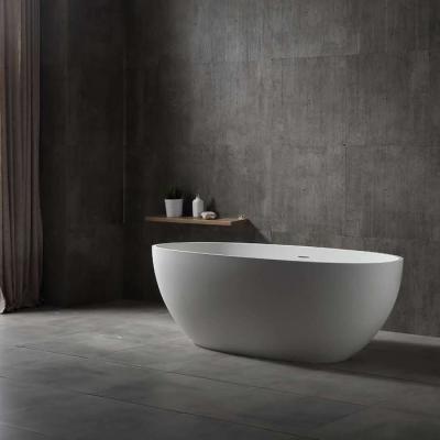 China Eco-friendly Modern Indoor Freestanding Stone Bathtub Resin Bathroom Solid Surface Cast Stone Bathtub for sale