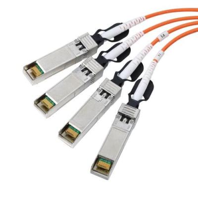 China PVC (OFNR) AA1404035-E6 Compatible 40G QSFP+ to 4x10G SFP+ Passive Attach Copper Breakout Cable DAC Direct OEM LOGO for sale