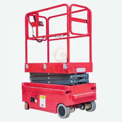 China Hotels 3~4.8m High End Mobile Man 300kg Self Propelled Indoor Low Level Access Mini Scissor Lift With Ce for sale