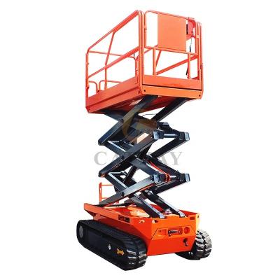 China Hotels Factory Price 4-12m Industrial Mini All Terrain Self Propelled Hydraulic Electric Mobile Tracked Scissor Lift for sale