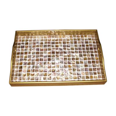 China High End Fashion Sustainable Classical Luxury Classic Decorative Wooden Shell Tray Wooden Tea Tray for sale