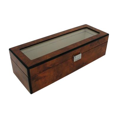 China Wholesale Custom Europe Red Wine Luxury Rectangular Wooden Box With Case Glass Top/Wooden Gift Box for sale