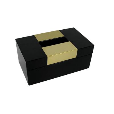 China Custom Designer Luxury Metal Wooden Inlay Wooden Tissue Box Holders, Tissue Holder Box, Rectangular Tissue Box for sale