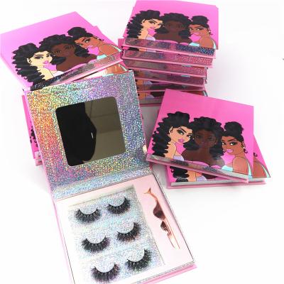 China Bulk Wholesale Recyclable Cruelty Free Mink Lahes 3 Pair Lash Book Lashbook for sale