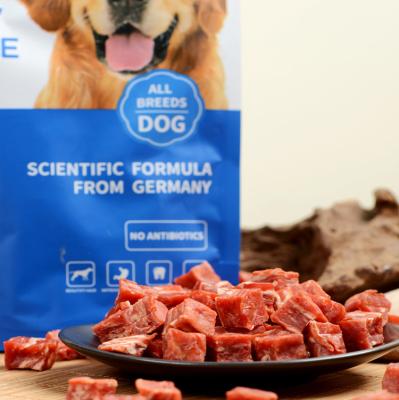 China Sustainable Natural Ingredients Pet Food Dog Snacks With Beef Cubes for sale