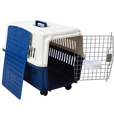 China Multifunctional Cheap Drop Shipping Breathable Factory With Big Wheel Pet Travel Carrier Cage For Dog for sale