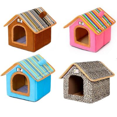 China Wholesale OEM Washable Luxury Foldable Indoor Pet House Viable For Dogs And Cats for sale