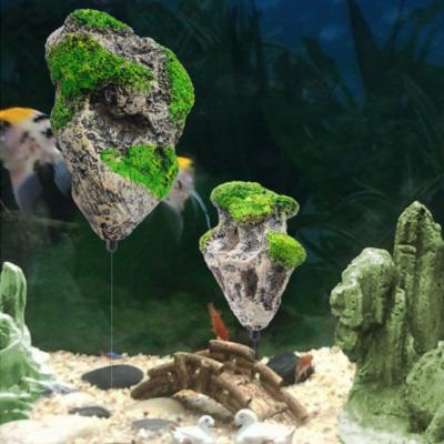 China Aquarium Tank Stocked Floating Rock Hanging Fish Tank Decor Artificial Stone Aquarium Decorations Floating Pumice Flying Rock Ornament for sale