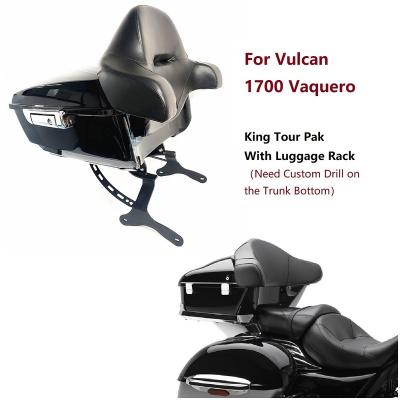 China METAL+ABS Topbox Plastic Rear Top Case With Luggage Rack For Kawasaki Vulcan VN1700 Vertical Navigation Vaquero ABS Se King 1700 2010-2020 Tour Pack Pak for sale