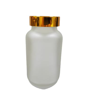 China Blue Glass Glass Packer Cobalt 120ml Wide Mouth Bottle Capsule Pill Tablet Bottle for sale