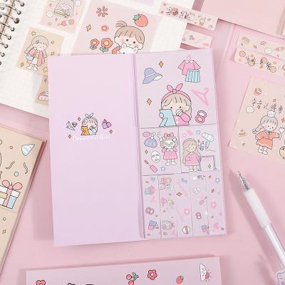 China Self Adhesive To Do List Mini Sticky Multifunction Combination Notepad Printing Cute Kawaii Paper Notepad Set for sale