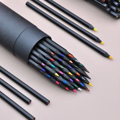 China Professional 12/24 Colored Pencil Sets Natural Colors Eco-friendly Material Private Label Artist Drawing Pencil for sale