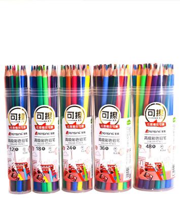 China Eco-friendly Material Bulk Kids Drawing Wooden 12/18/24/36/48 Color Pencil Set Customized Color for sale