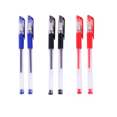 China Custom Cute Gel Normal Refillable Stationery Pen Set With Custom Logo 0.5 Mm Signature Pen Bulk Black Blue Red Color Ink for sale