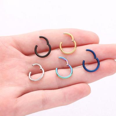 China G23 romantic titanium nose helix cartilage rook circle piercing earring hinged clicker segment nose ring for sale