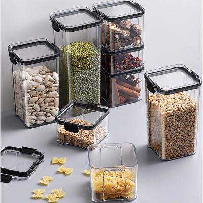 China Cheap Plastic Airtight Organizer Stored Clear Bin Storage Set Kitchen Pantry Organization Bins Cabinet Food Container for sale