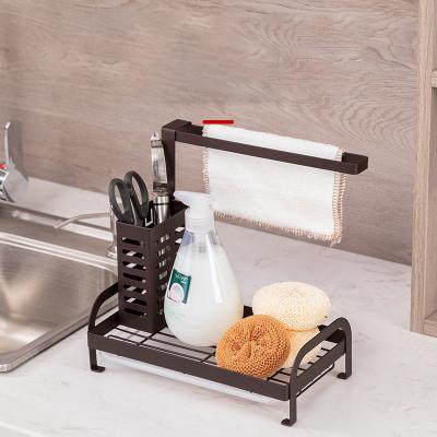 China Multifunctional Kitchen Viable Countertop Storage Draining Rack Dish Towel Rack Chopsticks Holder Cutlery Rack for sale