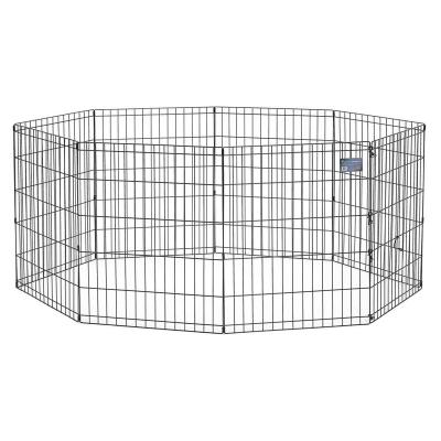 China Metal Black Dog Playpen Barrier Pet Kennel Exercise Playpen Kennel Cage Large For Dog Running Training for sale