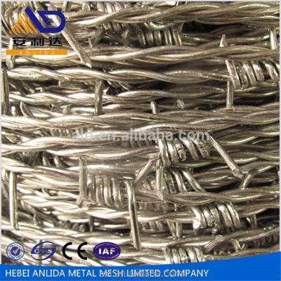 China Barrier for industry 2017 cheap! Galvanized Stainless Steel Double Twist Barbed Wire / Fencing Real Factory (ISO) for sale