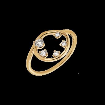 China CLASSIC JinFulin jewelry designer fine diamond S925 sterling silver 14k 18k gold fashion planet style Orbit ring for sale