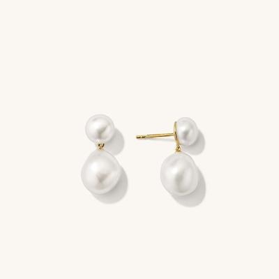 China CLASSIC Jinfulin Jewelry Fashion Designer S925 Silver Silver Plating 18K Gold Cute Bold Pearl Drop Earrings for sale