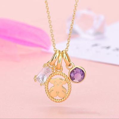 China CLASSIC High Quality S925 Little Bear Women's Clavicle Chain High Quality Lightweight 18k Gold Pearl Spanish Touses Necklace Wholesale for sale