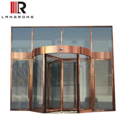 China 3 wings automatic commercial aluminum profile tempered glass revolving door applied for hotels, shopping mall, supermarkets for sale