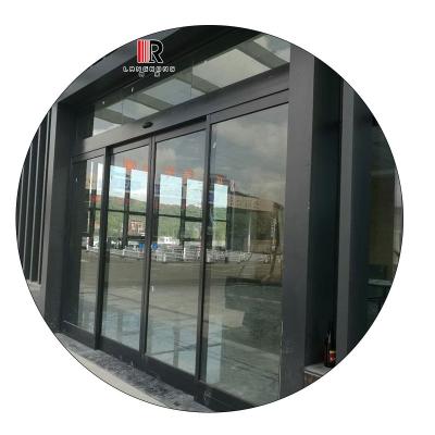 China Shanghai Langrong Automatic Aluminum Profile Framed Automatic Sliding Door With Safety Sensors for sale