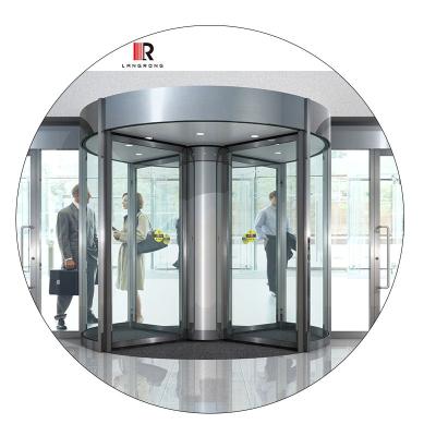 China Rolling Around Concrete Pillar / Column / Post Automatic Glass Revolving Door for sale