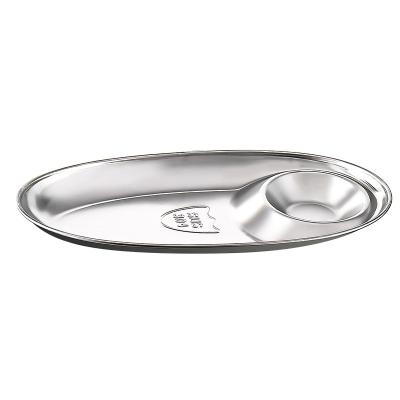 China Viable Hot Selling Good Quality Silver Ellipse Stainless Steel Small Sauce Dish for sale