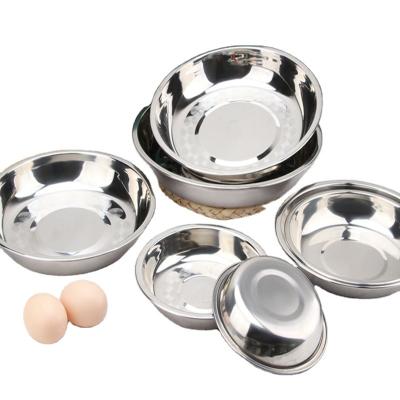 China Sustainable High Quality Round Style 304 Stainless Steel Korean Dinnerware Dishes Dish Dinner Metal Food Serving Dishes for sale