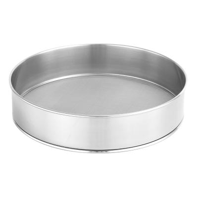 China Stainless Steel Durable Using Low Price Silver Stainless Steel Circular Handheld Flour Sieve for sale