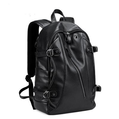 China With SB093 2021 Fashion USB Travel Backpack PU School Backpack Leather Waterproof Bags For Men for sale