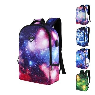 China With SB067 Fashion Starry Luxury Design Multifunctional USB Sky School Bag Student Star Backpack With USB Charging Port for sale