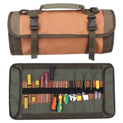 China Multifuction Tool Bag O058 Large Capacity Multifunctional Thicken Canvas Repair Electrician Hardware Tools Rolling Packing Tool Bag for sale